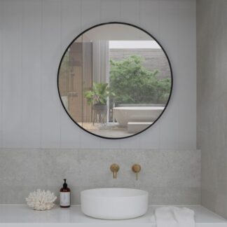 ORTONBATH™   Wrought Iron Round Bathroom Mirror Wall Hanging Bathroom Mirror Dressing Table Mirror Makeup Mirror Wall Hanging Round Mirror Porch Decorative Mirror,4040CM