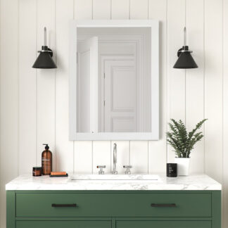 ORTONBATH™ 20“ Wood Framed Bathroom Mirror in Ash Gray Bathroom Living Room Makeup Vanity Mirrors
