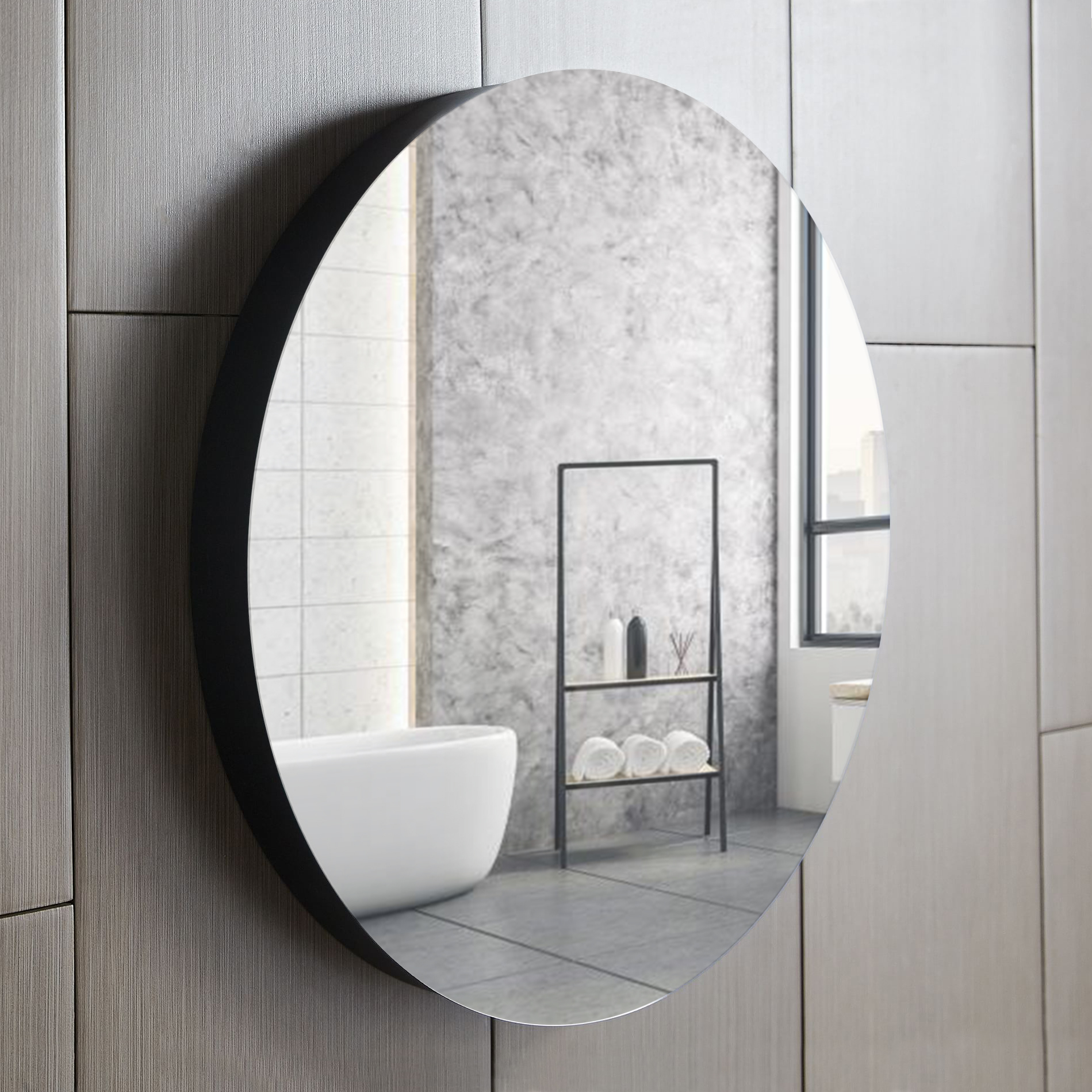 Ortonbath Large Round Wall Mirror Black Circle Mirror 30 Inch, Stainless  Steel Metal Frame Wall Mounted for Bathroom Bedroom Vanity Living Room  Entryway - China Mirrors Decor Wall, LED Mirror