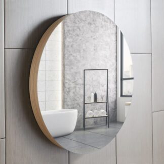 ORTONBATH™  Round Mirror, Circle Hanging Mirror, Metal Frame Wall Mounted Mirror for Home Bedroom, Bathroom, Washroom, Living Room, Entryways (Black, 27.6)
