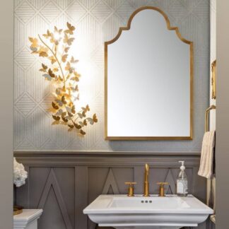 ORTONBATH™   Framed Decorative Rectangle Wall Mirror, Black, Sleek Decorative Wall Mirror with Modern Frame Bathroom Mirror