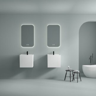 ORTONBATH™ modern rectangle semi pedestal Bathroom Ceramic wall hung Vanity Wash Basin sink