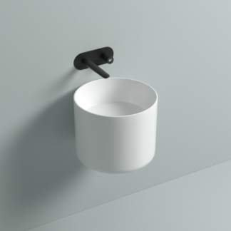 ORTONBATH™ modern round semi pedestal Bathroom Ceramic wall mount Vanity Wash Basin sink