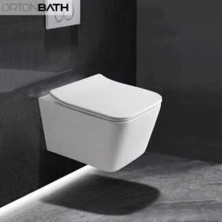 2022 New Design Rectangular Wall Hung ORTONBATH™ WALL MOUNT WC Toilet Bowl OTM015E RIMLESS
