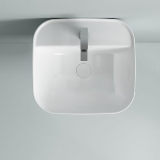 ORTONBATH™ modern rectangle semi pedestal Bathroom Ceramic wall mount Vanity Wash Basin sink