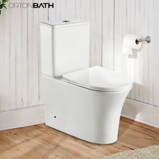 ORTONBATH™ RIMELESS Two-Piece Wash Down TOILET Square Bowl Toilet FULLY BACK TO WALL TOILET WITH Dual-Flush 3/6L PER FLUSH OTA1219A