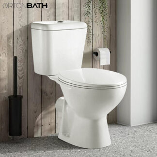 ORTONBATH™ CE SPACE SAVING Two-Piece Wash Down RIMLESS ROUND BOWL CHEAP Toilet Dual-Flush 3/6L PER FLUSH OT06C