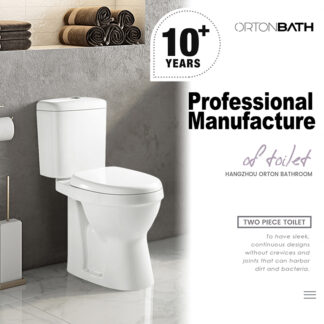 ORTONBATH™ CE TALL BOWL Two-Piece Wash Down Square Bowl Toilet Dual-Flush 3/6L PER FLUSH WATERCLOSET WC OT09-3