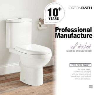 ORTONBATH™ EAST EUROPE Two-Piece Wash Down ROUND Bowl Toilet Dual-Flush 3/6L PER FLUSH WC WATERCLOSET OT1009CD