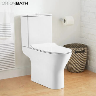 ORTONBATH™ EUROPE HOT SELLING Two-Piece Wash Down RIMLESS BACK TO WALL TOILET ROUND Bowl Toilet Dual-Flush 3/6L PER FLUSH OT45CD
