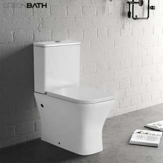 ORTONBATH™ RIMLESS WALL FACED  Two-Piece Wash Down Square Bowl Toilet Dual-Flush 3/6L PER RIMLESS WC FLUSH OT55-1