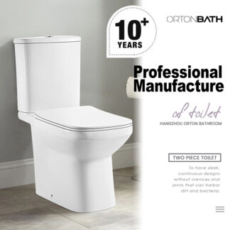 ORTONBATH™ EUROPE RECTANGULAR BOWL Two-Piece Wash Down Square Bowl Toilet Dual-Flush 3/6L PER FLUSH OT56D