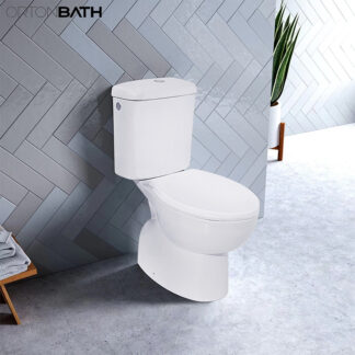 ORTONBATH™ Dual-Flush 3/6L PER FLUSH WASH DOWN TWO PIECE TOILET BOWL S TRAP 130MM WITH PP SEAT COVER LATERAL INLET  OT59C