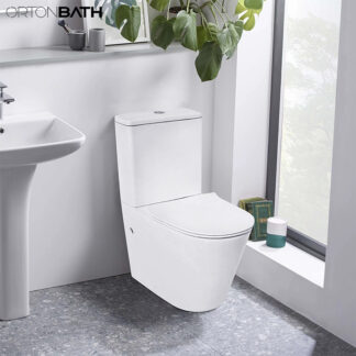 ORTONBATH™ FULLY BACK TO WALL WATERMARK Two-Piece Wash Down Square Bowl Toilet Dual-Flush 3/6L PER FLUSH OT66D