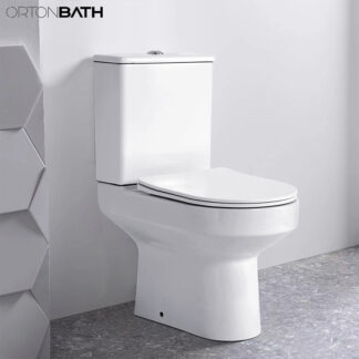 ORTONBATH™ UK NEW DESIGN Two-Piece Wash Down Square Bowl Toilet Dual-Flush 3/6L PER FLUSH WITH PP SEAT COVER OT73D