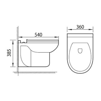 ORTONBATH™ SMALL SIZE RIMLESS WALL MOUNTED TOILET BOWL WITH CONSEALED CISTERN WC Bathroom Toilet Bowl with PP UF seat cover OTW005