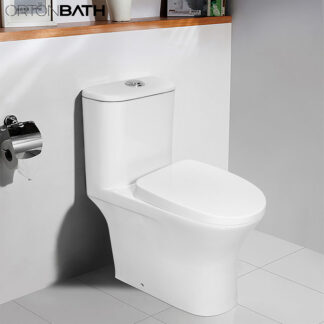 ORTONBATH™ One Piece Elongated Dual Flush Toilet WC Bathroom Water Closet One-Piece Elongated Toilet Dual-Flush 3/6L PER FLUSH OT066