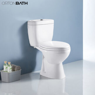 ORTONBATH™ S TRAP P TRAP CE ECONOMICAL Two-Piece Wash Down Square Bowl Toilet Dual-Flush 3/6L PER FLUSH OT2117A