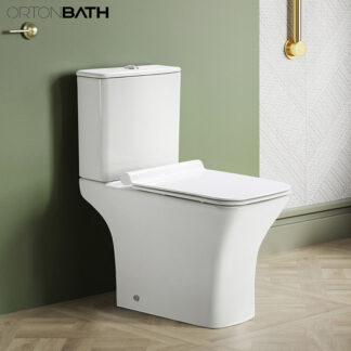 ORTONBATH™ RECTANGLE BOWL Two-Piece Wash Down Square Bowl Toilet Dual-Flush 3/6L PER FLUSH WITH SLIM TANK AND BOTTOM INLET OTA2011