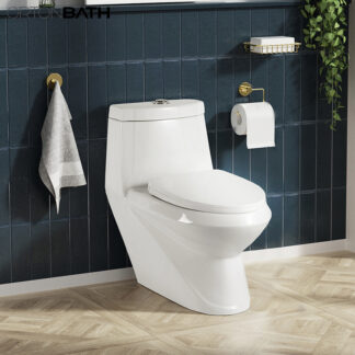 ORTONBATH™ shark white WC Bathroom Water Closet One-Piece Elongated Toilet Dual-Flush 3/6L PER FLUSH OTAJ041