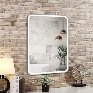 ORTONBATH™  RECTANGULAR BEVEL EDGE LED Bathroom Vanity Mirror, 6000K,CRI 90+, IP54 Waterproof, Anti-Fog Circle Dimmable Wall Mounted Mirror, Makeup Mirror with Lights OTL0526