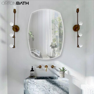 ORTONBATH™ IRREGULAR Wall Mounted LED Mirror with 3000K-6000K Adjustable, LED Lighted Bathroom Mirror with Anti-Fog, 10%-100% Dimmable, Smart Touch Button, Memory Function (Horizontal/Vertical) OTL0529
