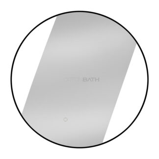 ORTONBATH™ 24 Inch Round BLACK FRAMED LED Bathroom Mirror Backlit Anti-Fog 3 Colors Light Dimmable Wall Mounted Lighted Bathroom Vanity Mirror Smart Makeup Mirror with Touch Switch OTL0603