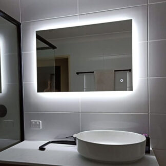 ORTONBATH™ Rectangle Frameless Touch Control Wall-Mounted BACKLIT Vanity Mirrors with Lights-60*90cm Dimmable Lighted Makeup Mirror, Anti-Fog Front Lighted Led Bathroom Mirror, Memory Function Cosmetic Mirror OTLD2035