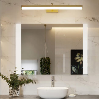 ORTONBATH™ 28 x 36 inch LED Bathroom Mirror, Hand Wave Induction Vanity Mirror with Bluetooth Speaker, Illuminated Dimmable Anti Fog IP44 Waterproof+Vertical & Horizontal Wall Mounted Mirror OTLD2052