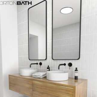 ORTONBATH™ modern Bathroom Mirror Rectangular Wall Mirror Metal Frame Hanging Mirrors Horizontal or Vertical Hangs Simplicity Decor for Bedroom Living Room Bathroom Entryway, Black/GOLD /SILVER OTML1021