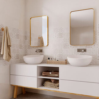 ORTONBATH™ 75/150*50 Bathroom Mirror Rectangular Wall Mirror Metal GOLD Frame Hanging Mirrors Horizontal or Vertical Hangs Simplicity Decor for Bedroom Living Room Bathroom Entryway, Black/GOLD /SILVER OTLM1063