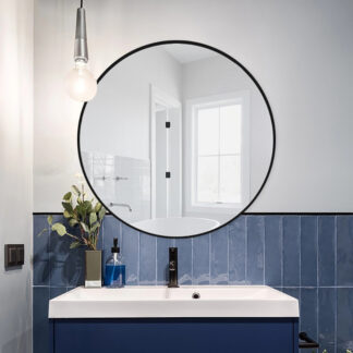 ORTONBATH™ MODERN BLACK FRAMED REACTANGLE  Hand-Forged Metal Framed Vanity Bath Wall Mirror BATHROOM MIRROR ART HOME DÉCOR METAL FRAMED MIRROR FOR WALL DECORATIVE OTL0512
