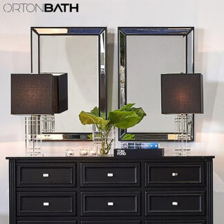 ORTONBATH™ 24“x36” Bathroom Mirror Rectangular Wall Mirror Metal Frame Hanging Mirrors Horizontal or Vertical Hangs Simplicity Decor for Bedroom Living Room Bathroom Entryway, Black/GOLD /SILVER OTML1005