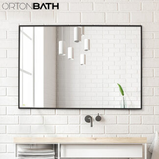 ORTONBATH™  Framed Wall Mirror, 26 x 32, Traditional Dark Accent Mirror for Home Decor Modern Frame Bathroom Mirror black framed mirror OTML1009