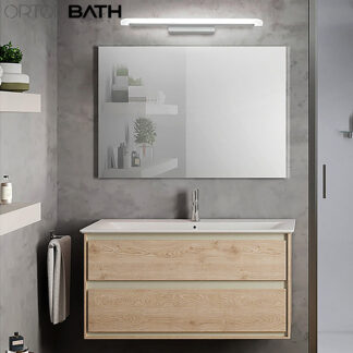 ORTONBATH™  FRAMELESS Mirror for Bathroom | Brushed Rectangular Rounded Corner Vanity | 2