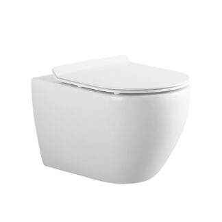ORTONBATH Wall Hung Toilet Rimless Bowl Elongated With Soft Close Seat Award-winning Innovative Tankless Toilet Glossy White OTW546A