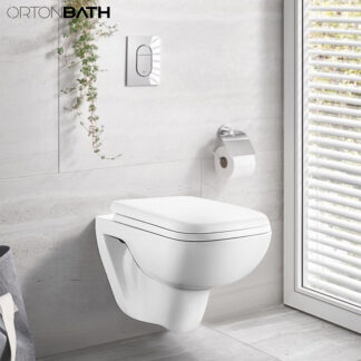 ORTONBATH™ RECTANGLE BOWL WALL HUNG TOILET BOWL WC Bathroom Toilet Bowl WALL MOUNTED TOILET with PP UP seat cover OTW011