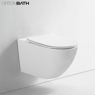 ORTONBATH™ ROUND WC Bathroom Toilet Bowl WALL HUNG TOILET with UF seat cover OTW3105B