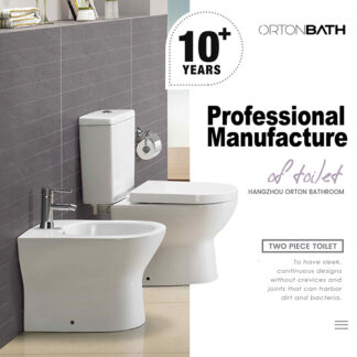 ORTONBATH™ CLASSIC Two-Piece Wash Down ROUND  Bowl WC Toilet Dual-Flush 3/6L PER FLUSH OTA8857