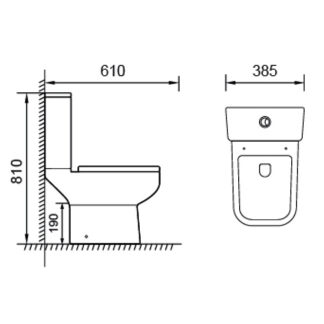 ORTONBATH™ NEWLY DESIGNED Two-Piece Wash Down Square ROUND Bowl Toilet Dual-Flush 3/6L PER FLUSH FOR MODERN BATHROOM OT74D