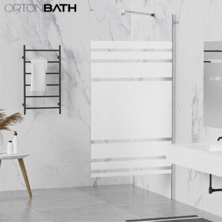 ORTONBATH™ Half frosted shower glass door bathroom contemporary glass door etched tempered glass enclosure OTC6060S