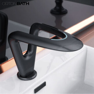 ORTONBATH™  BLACK Automatic Sensor Faucet Touchless Bathroom Faucet Motion Activated Sink Tap Electronic Hands Free Sink Faucet with Sensor Module Chrome Polished OTW199AC