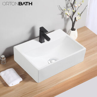 ORTONBATH™ NEW DESIGN UNIVERSAL SPACE SAVING RECTANGULAR SHAPE VITREOUS CHINA WALL HUNG BASIN CERAMIC SMALL BASIN SINK FOR KIDS WITH TAP FAUCET MIXER HOLE OTH3088