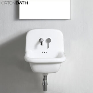 ORTONBAT Vitreous China Wall-Mount Bathroom Sink CERAMIC MOUNTED MINI SINK WHITE COLOR SMALL WALL HUNG SINK  OTH3103