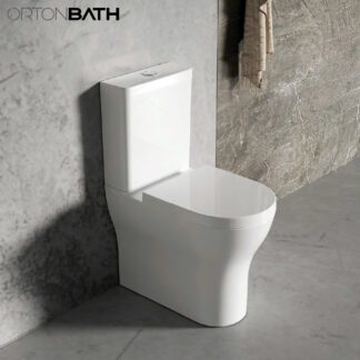 ORTONBATH™ UK Rimless Comfort Height 455mm Wc Sanitary Ware Back to Wall Faced Two Piece Toilet with Short Projection Closed Back Pan OTM364