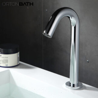 ORTONBATH™ CHROME Electronic Automatic Sensor Touchless Faucet Hands Free Bathroom Vessel Sink Taps Deck Mounted OTW150