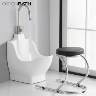 ORTONBATH™  Customized wudu foot washer wudu ceramic Muslim sink bowl wholesale wudumate footbasin Sink OTWUDU001