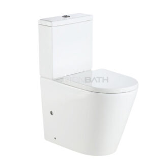 ORTONBATH™ NEW DESIGN  WATERMARK WRAS Rimless 455MM Comfort Height Wc Sanitary Ware Back to Wall Faced Two Piece Toilet with Short Projection Closed Back Pan FULLY BACK TO WALL TOILET  WITH ROUND BOWL OTX8080
