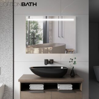 ORTONBATH™   Anti-Fog Bathroom LED Mirror, Backlit Illuminated Mirror Dimmable Bluetooth Smart Mirror LED (Horizontal/Vertical) OTECO10001