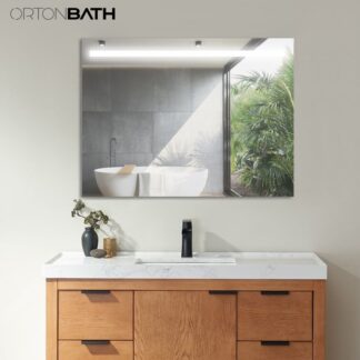 ORTONBATH™   Bathroom Vanity Mirror LED Makeup Mirrors Illuminated Touch Switch Anti-Fog Decorative Rectangular Bathroom Mirror  (Horizontal/Vertical) OTECO10002
